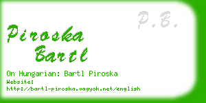 piroska bartl business card